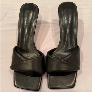 Tony Bianco Black Leather Mules